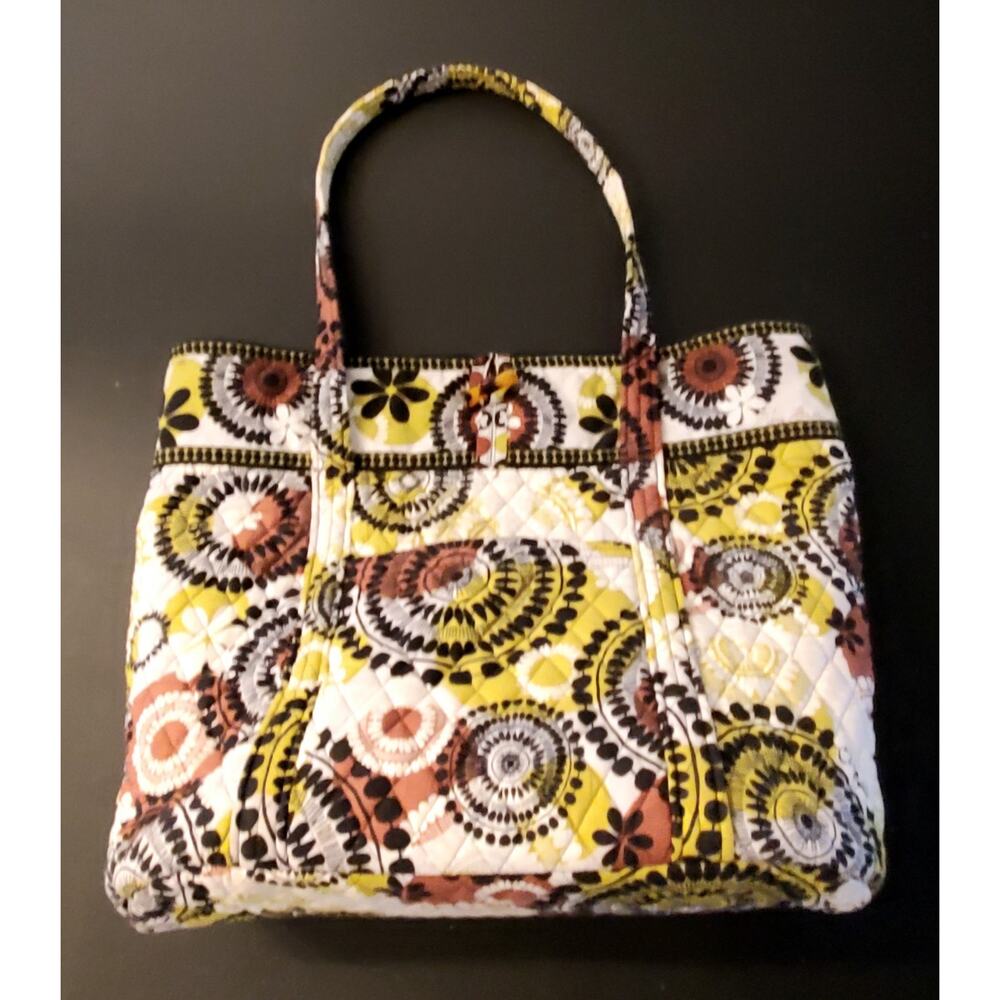 Vera Bradley Cocoa Moss Extra Large Get Carried Away Tote Travel Bag Toggle VGUC